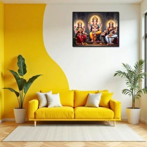 Lord Ganesha Maa Laxmi Sarswati Laminated Photo - 13x15 Inches, Divine Blessings For Home & Office And Temple Decoration (F16146) Lord Ganesha Maa Laxmi Sarswati Laminated Photo - 13x15 Inches, Divine Blessings For Home & Office And Temple Decoration (F16146)