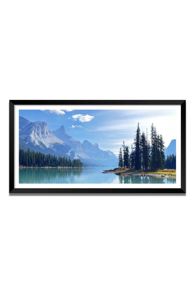 Nature Landscape Floating Frame Scenery Digital Print - (I5555) - 24x48 inch Modern Nature Wall Art for Living Room, Bedroom, Office, Hotels, Drawing Room