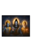 Lord Brahma VISHNU Mahesh Laminated Photo - 13x15 Inches, Divine Blessings For Home & Office And Temple Decoration (F16051)