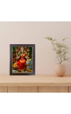 Hitech Sales Vaishno Devi Durga Mata Photo Frame for Pooja Room, Temple Decor, Home Decoration and Gift (Wall and Tabletop, Rectangular, Polystyrene Frame, Printed Photo, 24 x 29 cm, Black)