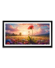 Nature Landscape Floating Frame Scenery Digital Print - (I5758) - 12x24 inch Modern Nature Wall Art for Living Room, Bedroom, Office, Hotels, Drawing Room