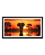 Nature Landscape Floating Frame Scenery Digital Print - (I5594) - 12x24 inch Modern Nature Wall Art for Living Room, Bedroom, Office, Hotels, Drawing Room