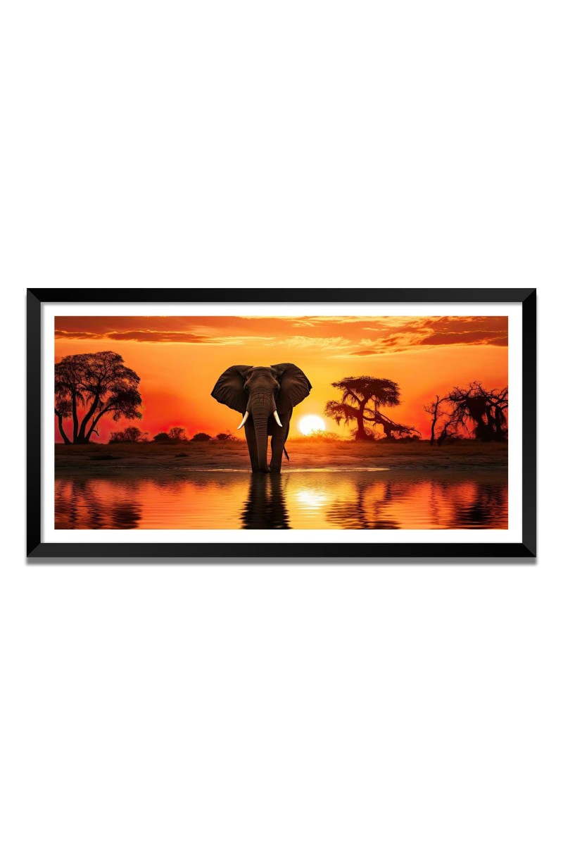 Nature Landscape Floating Frame Scenery Digital Print - (I5594) - 24x48 inch Modern Nature Wall Art for Living Room, Bedroom, Office, Hotels, Drawing Room