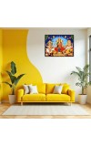 Lord Ganesha Maa Laxmi Sarswati Laminated Photo - 9x11 Inches, Divine Blessings For Home & Office And Temple Decoration (F16127)