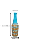 Handcrafted Ceramic Vase with Floral Pattern – Decorative Flower Vase for Living Room & Tabletop Décor (only Pot)