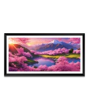 Nature Landscape Floating Frame Scenery Digital Print - (I5756) - 12x24 inch Modern Nature Wall Art for Living Room, Bedroom, Office, Hotels, Drawing Room