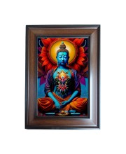 Hi Tech Sales Lord Buddha Polystyrene Photo Frame for Wall Decor Home, Office, and Temple - Printed Photo