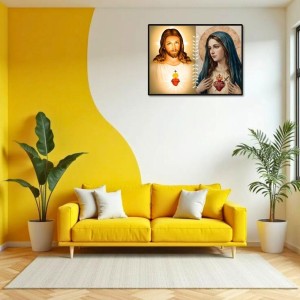 Jesus And Immaculate Heart Of Mary Laminated Photo - 7x9 Inches, Divine Blessings For Home & Office And Temple Decoration (F16179) Jesus And Immaculate Heart Of Mary Laminated Photo - 7x9 Inches, Divine Blessings For Home & Office And Temple Decoration (F16179)