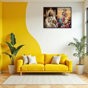 Jesus Christ - Our Lady Of Velankanni Laminated Photo - 7x9 Inches, Divine Blessings For Home & Office And Temple Decoration (F16372)