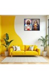 Jesus And Immaculate Heart Of Mary Laminated Photo - 13x15 Inches, Divine Blessings For Home & Office And Temple Decoration (F16192)