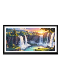 Nature Landscape Floating Frame Scenery Digital Print - (I5804) - 18x36 inch Modern Nature Wall Art for Living Room, Bedroom, Office, Hotels, Drawing Room