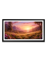 Nature Landscape Floating Frame Scenery Digital Print - (I5866) - 12x24 inch Modern Nature Wall Art for Living Room, Bedroom, Office, Hotels, Drawing Room