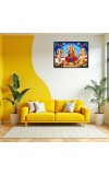 Lord Ganesha Maa Laxmi Sarswati Laminated Photo - 9x11 Inches, Divine Blessings For Home & Office And Temple Decoration (F16141)
