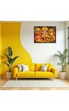 Lord Ganesha Maa Laxmi Sarswati Laminated Photo - 9x11 Inches, Divine Blessings For Home & Office And Temple Decoration (F16144)