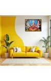 Lord Ganesha Maa Laxmi Sarswati Laminated Photo - 9x11 Inches, Divine Blessings For Home & Office And Temple Decoration (F16122)