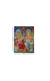 Lakshmi Ganesha Laminated Photo Frame Hindu Goddess & God for Wealth & Wisdom Religious Home Temple Decor for Diwali & Pooja Room (12x18 Inch, Multicolor)