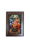 Hi Tech Sales Lord Shiv Mata Parvati with Ganesh ji Polystyrene Photo Frame for Wall Decor Home, Office, and Temple - Printed Photo, Pack of 1