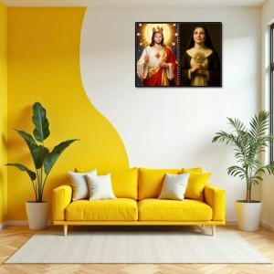 Immaculate Heart Of Mary Laminated Photo - 13x15 Inches, Divine Blessings For Home & Office And Temple Decoration (F16448)