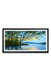 Nature Landscape Floating Frame Scenery Digital Print - (I5600) - 24x48 inch Modern Nature Wall Art for Living Room, Bedroom, Office, Hotels, Drawing Room