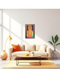 Lord Ganesha Digital Golden Balck Color Photo Frame | Hindu Religious Wall Decor | 14x20 Inches - Inspirational Wall Art For Office, Home Decor - Ideal Spiritual Gift (F16502)