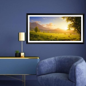 Nature Landscape Floating Frame Scenery Digital Print - (I5695) - 24x36 inch Modern Nature Wall Art for Living Room, Bedroom, Office, Hotels, Drawing Room