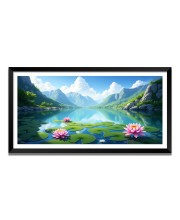 Nature Landscape Floating Frame Scenery Digital Print - (I5743) - 12x24 inch Modern Nature Wall Art for Living Room, Bedroom, Office, Hotels, Drawing Room