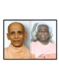 Swami Sivananda & Swami Vishnu-devananda Laminated Photo - 7x9 Inches, Divine Blessings For Home & Office And Temple Decoration (F16310)
