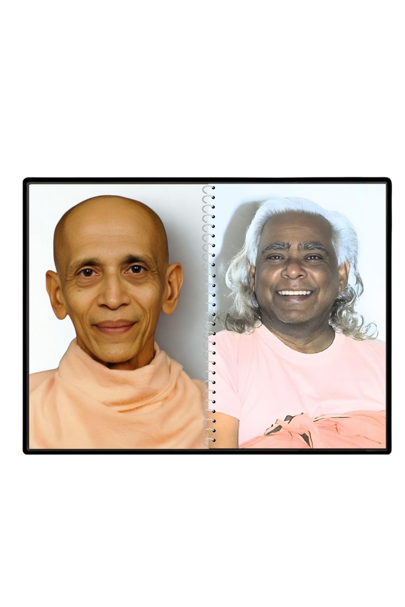 Swami Sivananda & Swami Vishnu-devananda Laminated Photo - 7x9 Inches, Divine Blessings For Home & Office And Temple Decoration (F16310)
