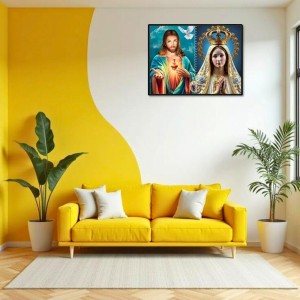 Esus Christ - Blessed Virgin Mary Laminated Photo - 11x13 Inches, Divine Blessings For Home & Office And Temple Decoration (F16432) Esus Christ - Blessed Virgin Mary Laminated Photo - 11x13 Inches, Divine Blessings For Home & Office And Temple Decoration (F16432)