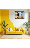 Jesus Christ - Our Lady Of Rosary Laminated Photo - 13x15 Inches, Divine Blessings For Home & Office And Temple Decoration (F16380)
