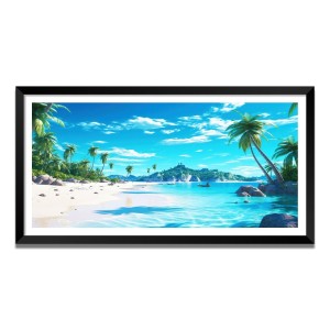 Nature Landscape Floating Frame Scenery Digital Print - (I5707) - 24x36 inch Modern Nature Wall Art for Living Room, Bedroom, Office, Hotels, Drawing Room
