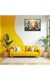 Lord Vishnu And Lakshmi. Laminated Photo - 5x7 Inches, Divine Blessings For Home & Office And Temple Decoration (F16055)