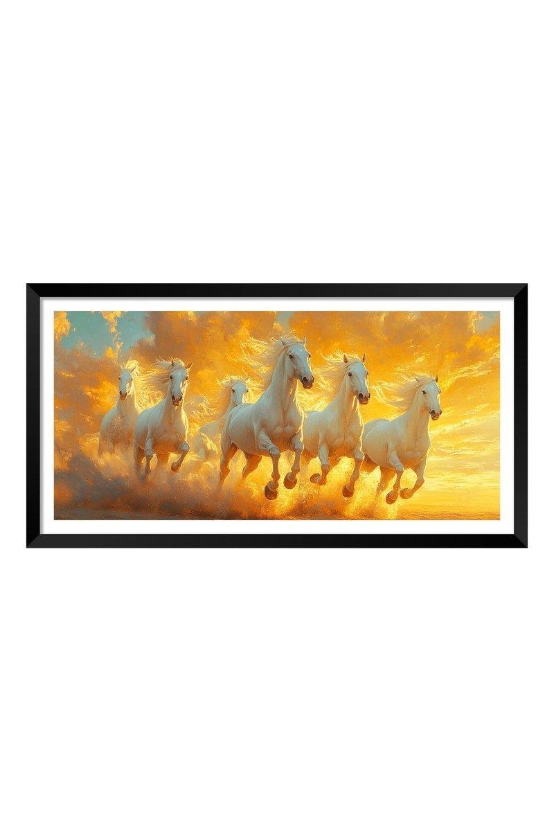 Nature Landscape Floating Frame Scenery Digital Print - (I5889) - 24x48 inch Modern Nature Wall Art for Living Room, Bedroom, Office, Hotels, Drawing Room