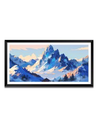 Nature Landscape Floating Frame Scenery Digital Print - (I5809) - 24x48 inch Modern Nature Wall Art for Living Room, Bedroom, Office, Hotels, Drawing Room