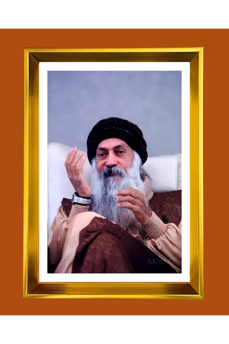 Osho Golden Photo Frame - 18x22 Inches | Elegant Wooden Frame For Home, Office & Temple Decoration | Spiritual Wall & Table Decor And Gift Item (F9678)