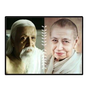 Sri Aurobindo & The Mother Laminated Photo - 11x13 Inches, Divine Blessings For Home & Office And Temple Decoration (F16152)
