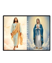 Jesus Immaculate Heart Of Mary Laminated Photo - 11x13 Inches, Divine Blessings For Home & Office And Temple Decoration (F16243)