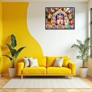 Lord RamSiya Laxman Laminated Photo - 7x9 Inches, Divine Blessings For Home & Office And Temple Decoration (F16110)