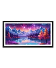 Nature Landscape Floating Frame Scenery Digital Print - (I5821) - 12x24 inch Modern Nature Wall Art for Living Room, Bedroom, Office, Hotels, Drawing Room