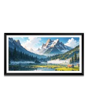 Nature Landscape Floating Frame Scenery Digital Print - (I5812) - 12x24 inch Modern Nature Wall Art for Living Room, Bedroom, Office, Hotels, Drawing Room