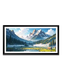 Nature Landscape Floating Frame Scenery Digital Print - (I5812) - 12x24 inch Modern Nature Wall Art for Living Room, Bedroom, Office, Hotels, Drawing Room