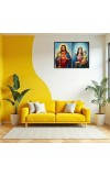 Jesus Christ - Mother Mary Laminated Photo - 13x15 Inches, Divine Blessings For Home & Office And Temple Decoration (F16415)