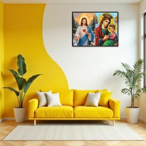 Jesus Christ - Our Lady Of Perpetual Help Laminated Photo - 9x11 Inches, Divine Blessings For Home & Office And Temple Decoration (F16364)