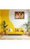 Lord Ganesha Maa Laxmi Sarswati Laminated Photo - 9x11 Inches, Divine Blessings For Home & Office And Temple Decoration (F16121)