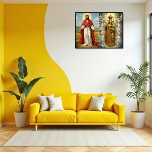 Jesus & Virgin Mary Laminated Photo - 5x7 Inches, Divine Blessings For Home & Office And Temple Decoration (F16196) Jesus & Virgin Mary Laminated Photo - 5x7 Inches, Divine Blessings For Home & Office And Temple Decoration (F16196)