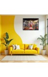 Lord Krishna Laminated Photo - 5x7 Inches, Divine Blessings For Home & Office And Temple Decoration (F16075)