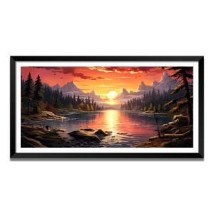 Nature Landscape Floating Frame Scenery Digital Print - (I5658) - 12x24 inch Modern Nature Wall Art for Living Room, Bedroom, Office, Hotels, Drawing Room Nature Landscape Floating Frame Scenery Digital Print - (I5658) - 12x24 inch Modern Nature Wall Art for Living Room, Bedroom, Office, Hotels, Drawing Room