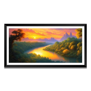 Nature Landscape Floating Frame Scenery Digital Print - (I5612) - 18x36 inch Modern Nature Wall Art for Living Room, Bedroom, Office, Hotels, Drawing Room Nature Landscape Floating Frame Scenery Digital Print - (I5612) - 18x36 inch Modern Nature Wall Art for Living Room, Bedroom, Office, Hotels, Drawing Room