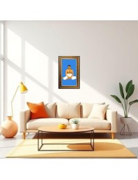 Sri Sri Thakur Anukul Digital Golden Balck Color Photo Frame | Hindu Religious Wall Decor | 14x20 Inches - Inspirational Wall Art For Office, Home Decor - Ideal Spiritual Gift (F16673)