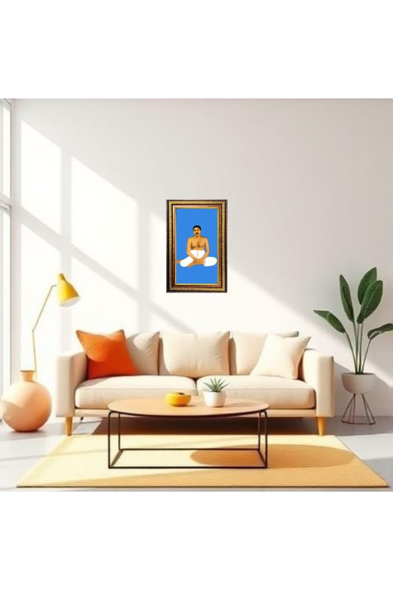 Sri Sri Thakur Anukul Digital Golden Balck Color Photo Frame | Hindu Religious Wall Decor | 14x20 Inches - Inspirational Wall Art For Office, Home Decor - Ideal Spiritual Gift (F16673)